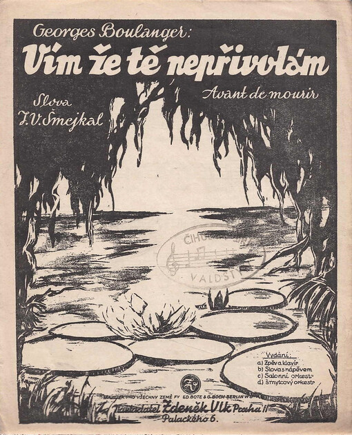 Vím, že tě nepřivolám-- (Avant de mourir) : serenáda : op. 17