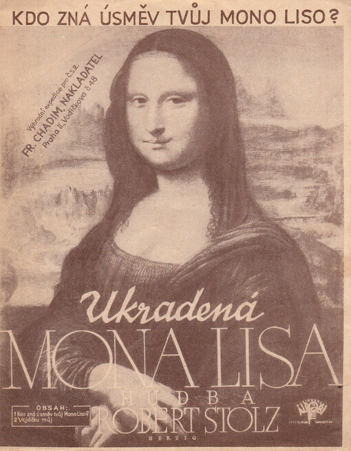 Kdo zná úsměv Tvůj, Mono Liso? píseň a slow-fox ze zvukového filmu Superfilm společnosti Ukradená Mona Lisa : op. 588