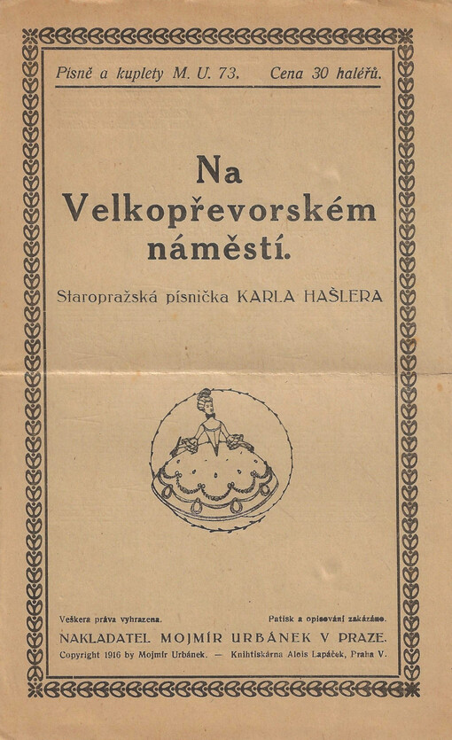 Na Velkopřevorském náměstí : Staropražská písnička