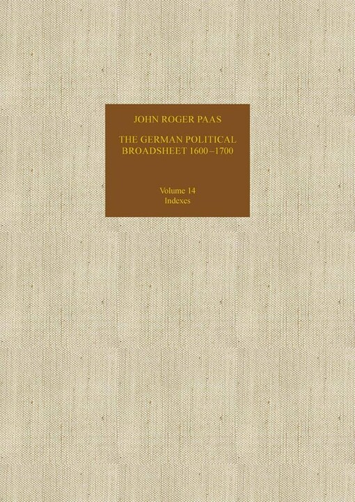 The German political broadsheet 1600-1700