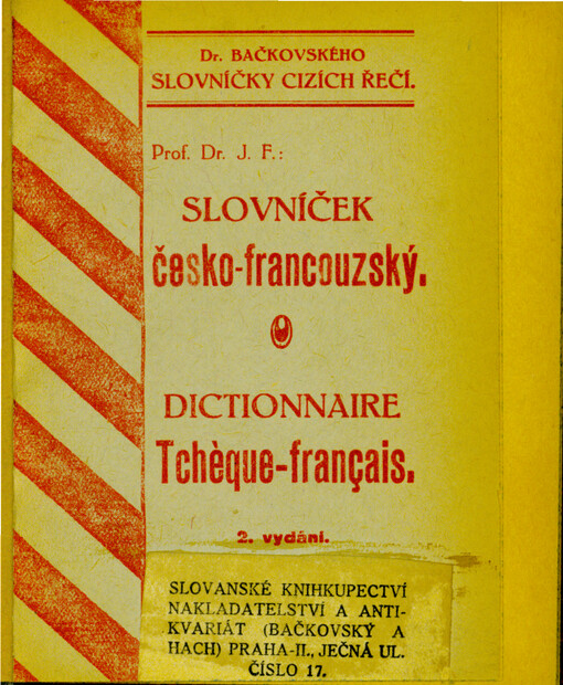 Slovníček česko-francouzský = Dictionnaire tchèque-français