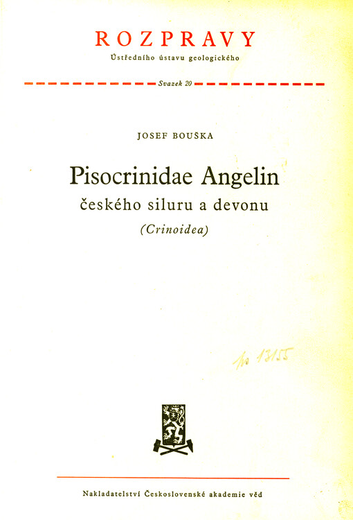Pisocrinidae Angelin českého siluru a devonu : (Crinoidea)