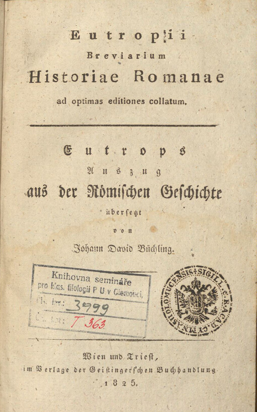 Eutropii Breviarium Historiae Romanae = Eutrops Auszug aus der Römischen Geschichte