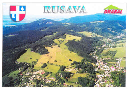 Rusava : Drásal :Rusava - Hostýnské vrchy : pohled z jihozápadu v pozadí Hostýn - 735 m a Kelčský Javorník - 865 m