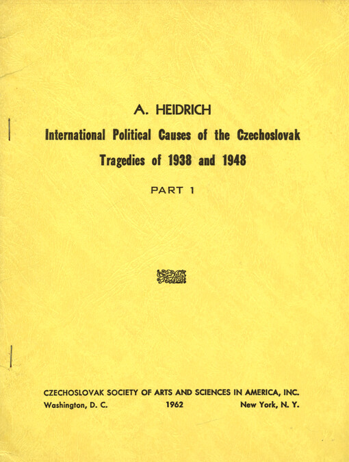 International political causes of the Czechoslovak tragedies of 1938 and 1948. Part 1.