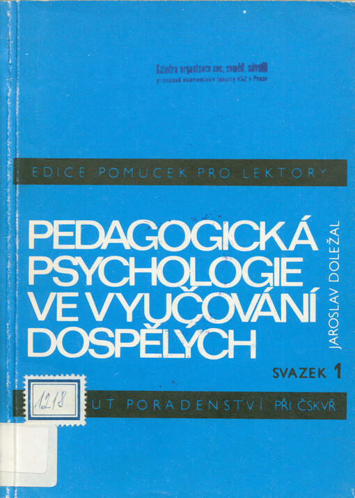 Pedagogická psychologie ve vyučování dospělých
