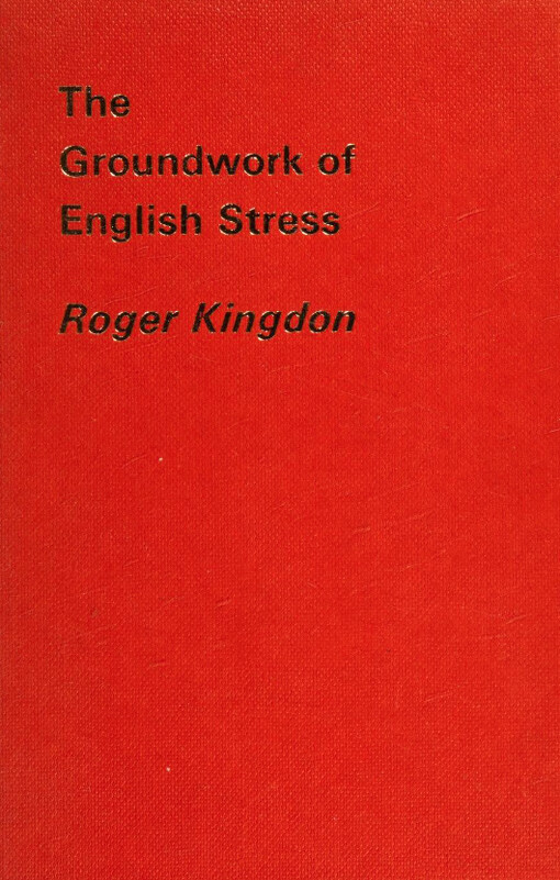 The groundwork of English stress