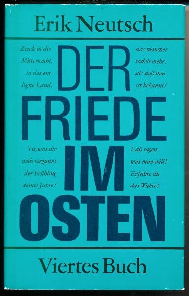 Der Friede im Osten.Buch 4,Nahe der Grenze