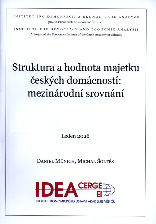 Struktura a hodnota majetku českých domácností : mezinárodní srovnání : leden 2026