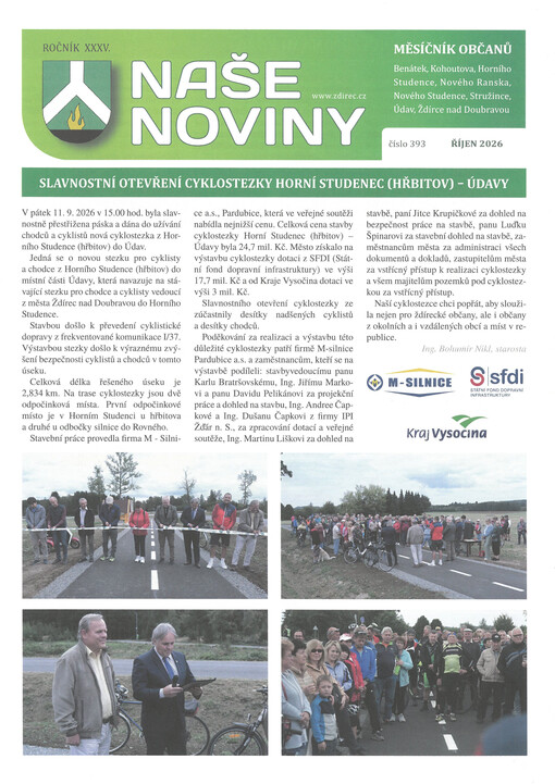 Naše noviny : měsíčník občanů Ždírce nad Doubravou