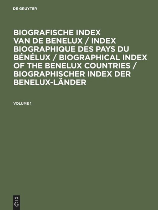 Biografische index van de Benelux =