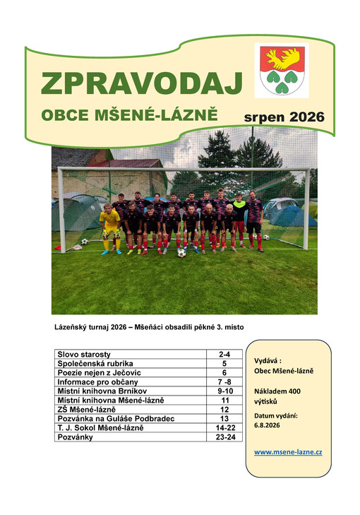 Zpravodaj obce Mšené-lázně