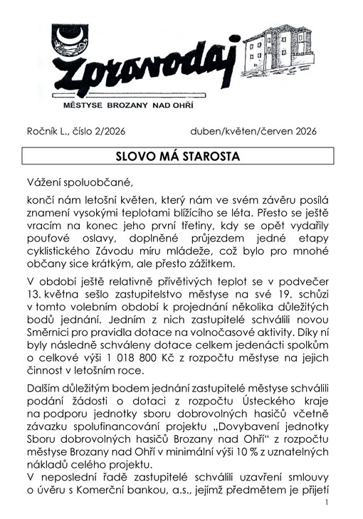 Zpravodaj městyse Brozany nad Ohří