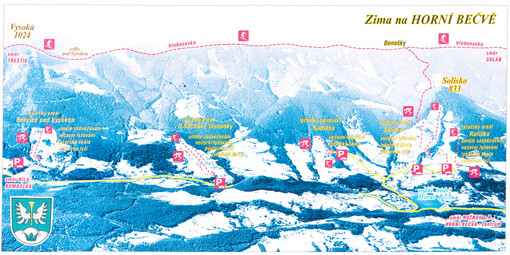 Zima na Horní Bečvě : panoramatická mapa