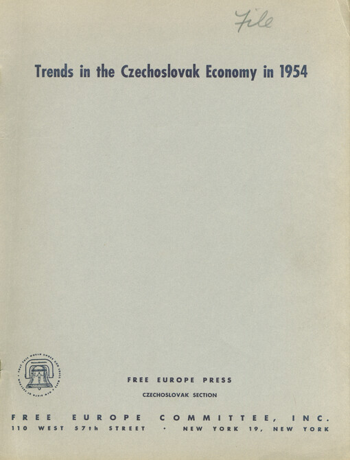 Trends in Czechoslovak economy in 1954
