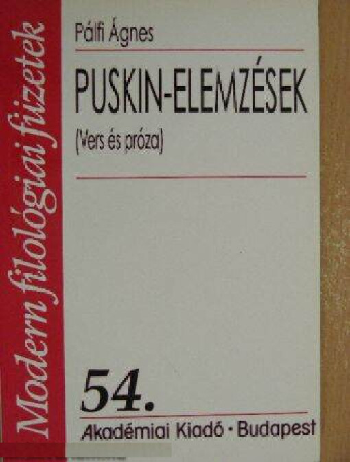 Puskin-elemzések :vers és próza