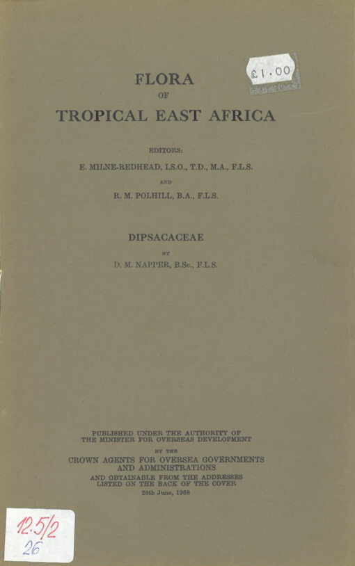 Flora of tropical East Africa. Dipsacaceae