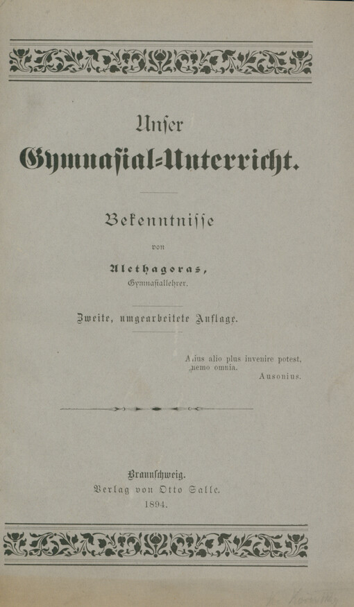 Unser Gymnasial-Unterricht