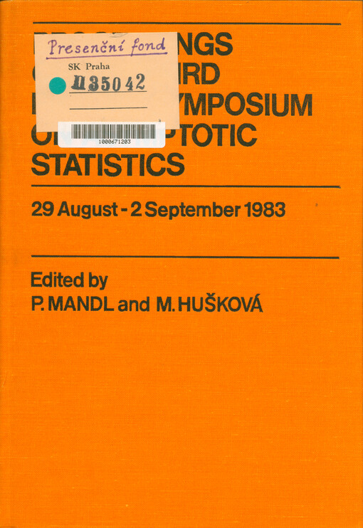 Asymptotic statistics 2 : proceedings of the third Prague Symposium on Asymptotic Statistics : 29 August - 2 September 1983