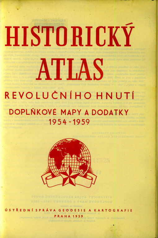 Historický atlas revolučního hnutí : doplňkové mapy a dodatky 1954-1959