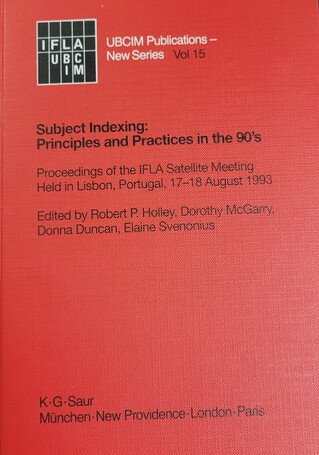 Subject indexing principles and practices in the 90's :