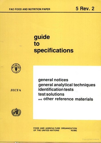 Guide to specifications for general notices :general analytical techniques, Identification tests, Tests solutions, and other reference materials