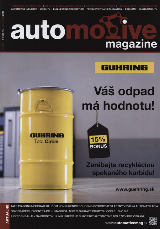 Automotive magazine : automobilový priemysel, mobilita, strojárska výroba, produktivita a inovácie, hospodárstvo, udržateľnosť = automotive industry, mobility, engineering production, productivity and innovation, economy, sustainability