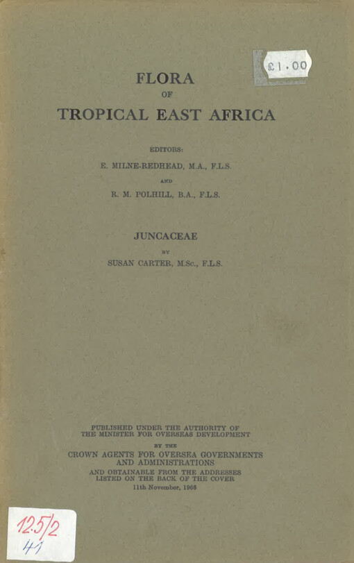 Flora of tropical East Africa. Juncaceae