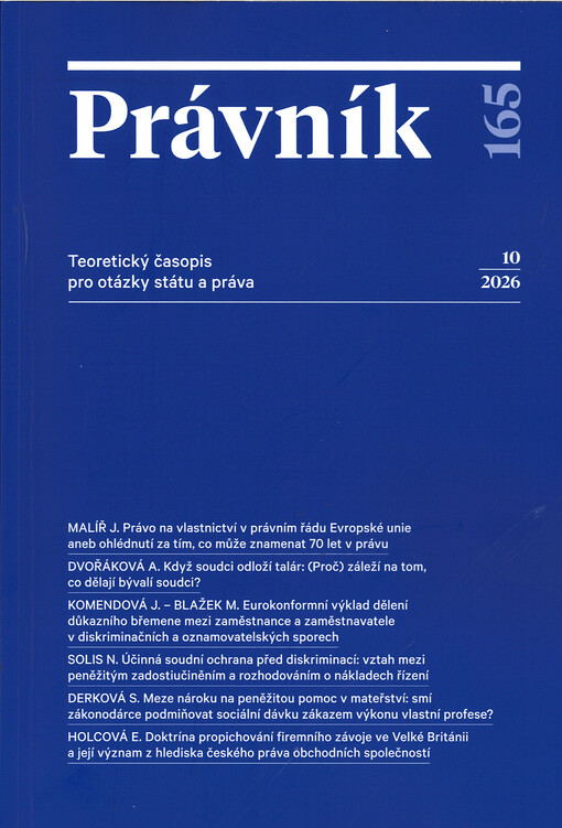 Právník : teoretický časopis pro otázky státu a práva