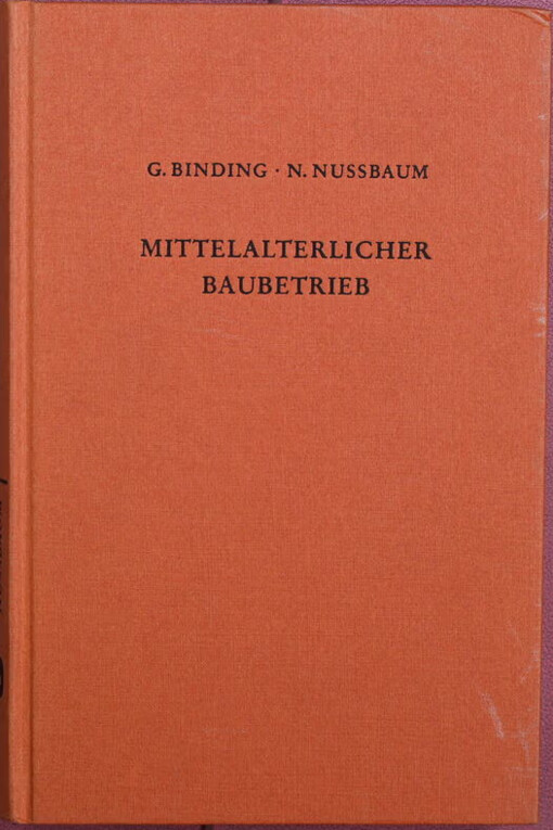 Der mittelalterliche Baubetrieb nördlich der Alpen in zeitgenössischen Darstellungen