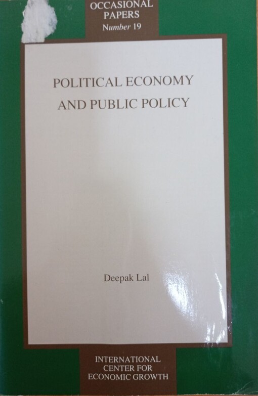 Political economy and public policy