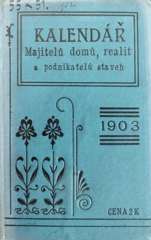 Kapesní zápisní kalendář majitelů domů, realit a podnikatelů staveb