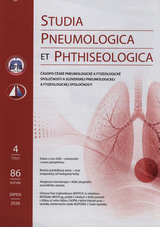 Studia pneumologica et phthiseologica : časopis České pneumologické a ftizeologické společnosti a Slovenskej pneumologickej a ftizeologickej spoločnosti