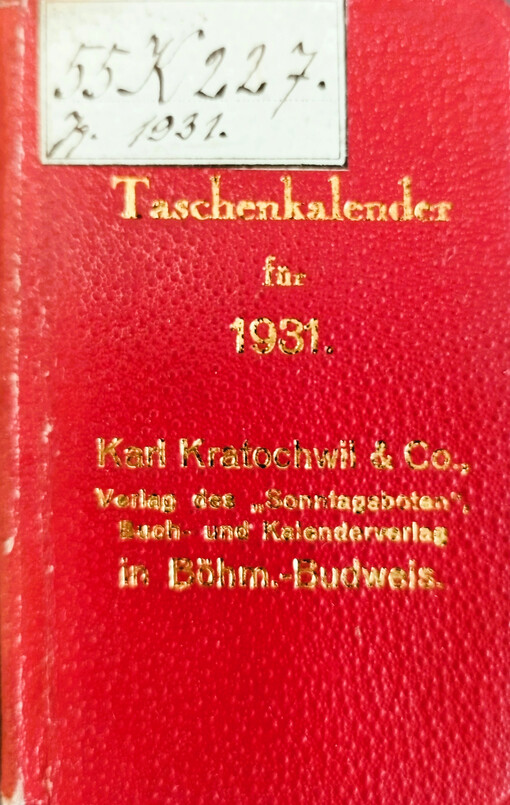 Taschen-Kalender : Für Abnehmer von Karl Kratochwils Familien-Kalender umsonst