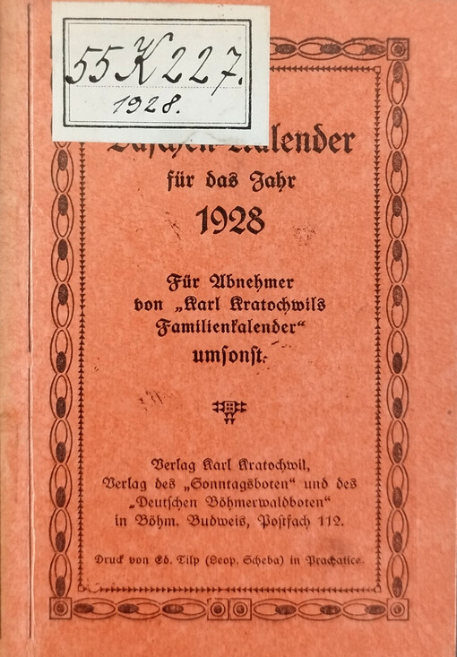 Taschen-Kalender : Für Abnehmer von Karl Kratochwils Familien-Kalender umsonst