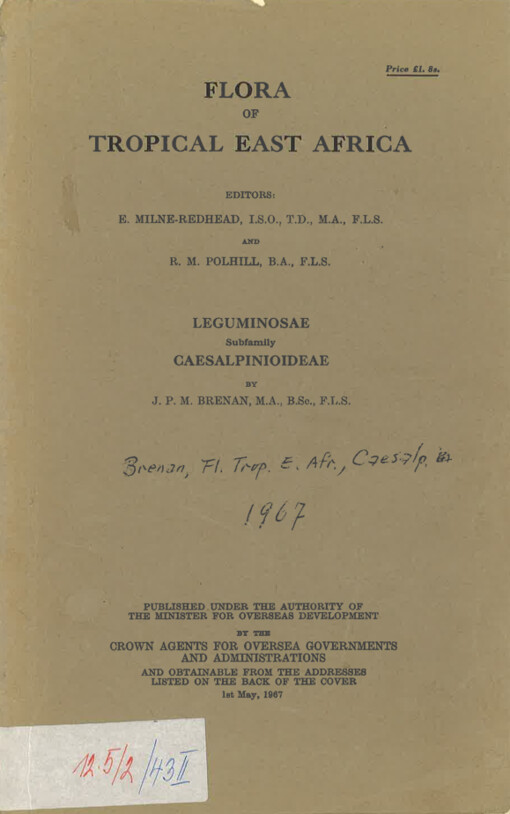 Flora of tropical East Africa. Leguminosae. (Part 2), Subfamily Caesalpinioideae