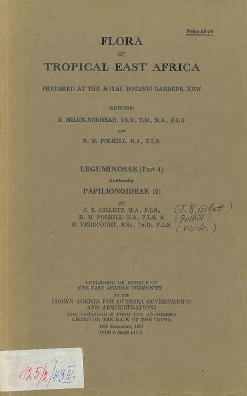 Flora of tropical East Africa. Leguminosae. (Part 4), Subfamily Papilionoideae. (2)