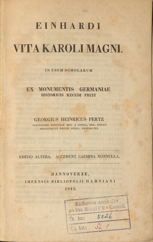Einhardi Vita Karoli Magni