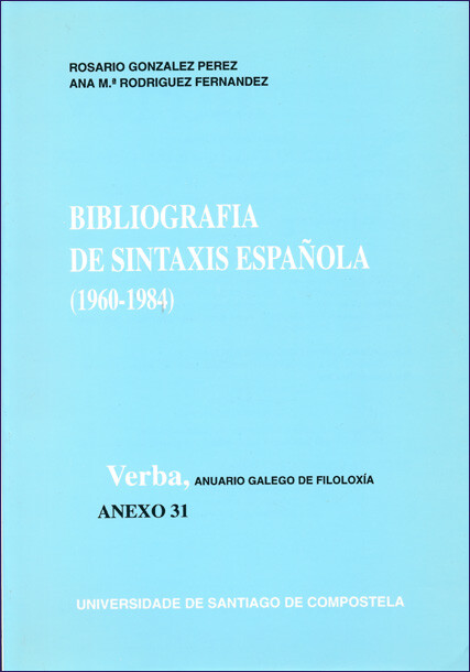 Bibliografía de sintaxis española (1960-1984) /
