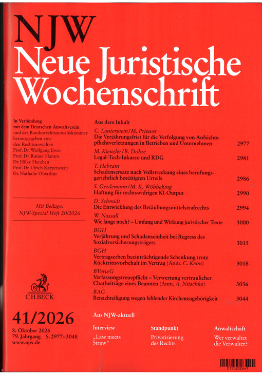Neue juristische Wochenschrift