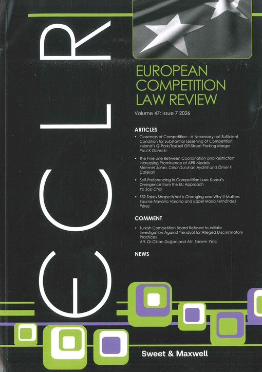European competition law review : ECLR