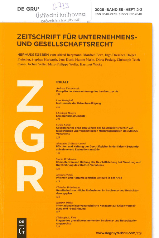 Zeitschrift für Unternehmens- und Gesellschaftsrecht