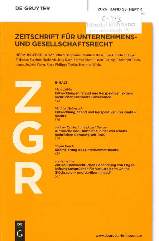 Zeitschrift für Unternehmens- und Gesellschaftsrecht