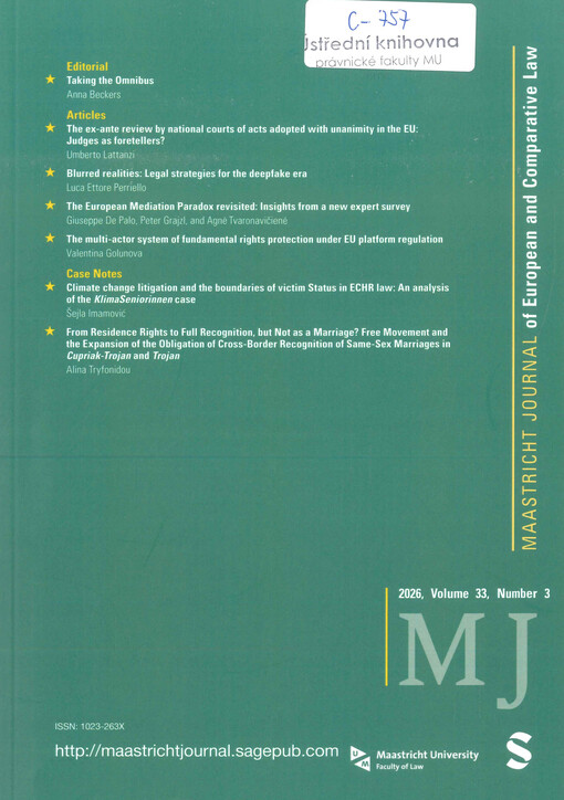 Maastricht Journal of European and Comparative Law