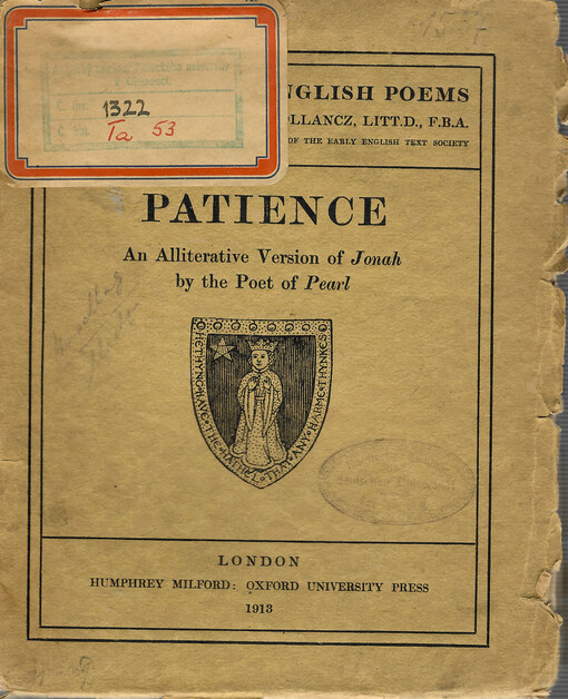 Patience : an alliterative version of 