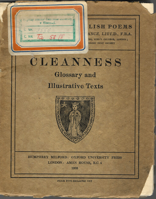 Cleanness : glossary and illustrative texts