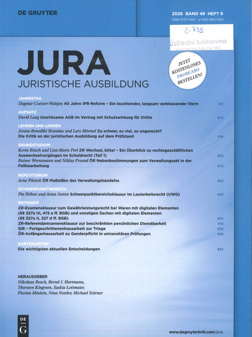 JURA : juristische Ausbildung