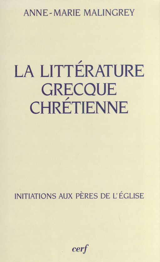 La littérature grecque chrétienne