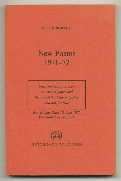 New poems :a P.E.N. anthology of contemporary poetry.Y. 1971-72