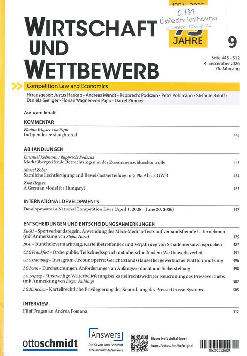 Wirtschaft und Wettbewerb